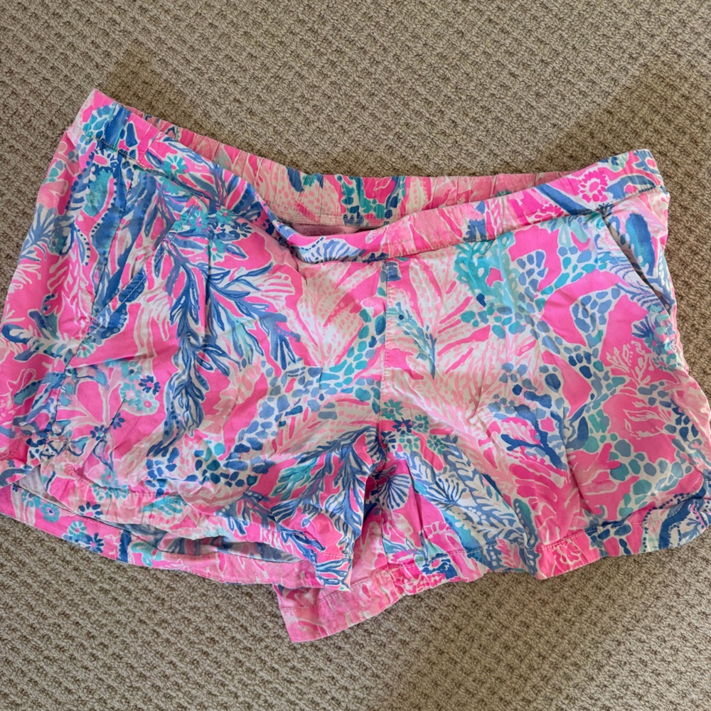 Lilly Pulitzer Bright Pink Tropical Print Shorts